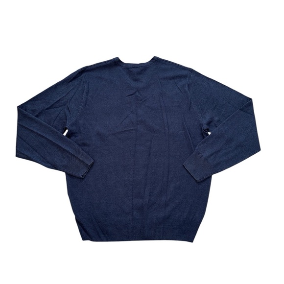 Men's Levi’s Dockers Medium V-Neck Sweater Navy Blue Soft Long Sleeve Acrylic - Picture 4 of 7